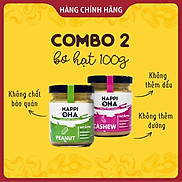 Combo Bơ điều mịn + Bơ đậu phộng tự nhiên 100gx2 HAPPI OHA