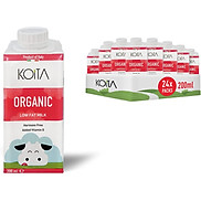 Sữa bò hữu cơ ít béo Koita Organic Cow Milk Low Fat thùng 24 hộp x 200ml