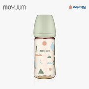 Bình sữa MOYUUM nhựa PPSU 270ml núm 2-5m phiên bản Mây xanh