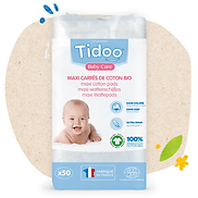 Bông vệ sinh cho bé hữu cơ Maxi-ultra-soft Tidoo gói 50 miếng