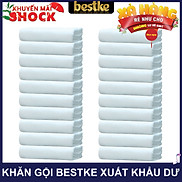 Combo 20 cái Khăn gội bestke 100% cotton xuất khẩu dư, màu trắng hotel