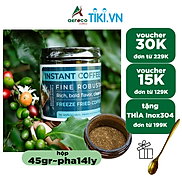 Lọ thủy tinh 45g_Cà phê AEROCO hòa tan sấy lạnh thăng hoa Robusta