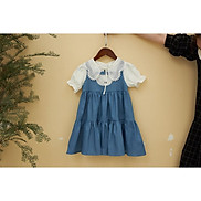 Váy bé gái ALBERKIDS bò denim 2 dây 3 tầng công chúa xinh đẹp cho trẻ em 2