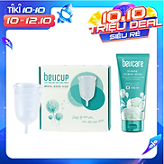 Combo Bộ 1 cốc nguyệt san BeUcup silicol y tế siêu mềm và 1 Dung dịch vệ