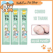 Combo 10 thanh súp thưởng cho mèo hương vị thơm ngon 15gr thanh