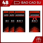 Bộ 3 Bao cao su Azodra 4 in 1 12 chiếc hộp - Tặng 1 sản phẩm cùng loại