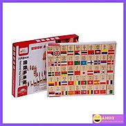 Đồ chơi Domino cờ các nước ,đồ chơi xếp gỗ 100 lá cờ các quốc gia trên thế