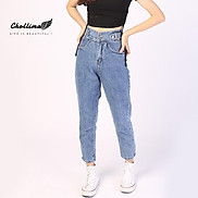 Quần baggy jeans nữ Chollima form rộng 2 bách nhọn QD015
