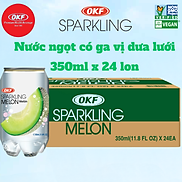 Nước ngọt có ga vị dưa lưới NƯỚC CÓ GA DƯA LƯỚI OKF Hàn Quốc x 24 lon 350ml