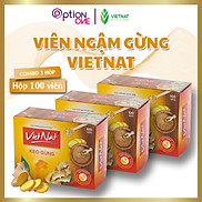 COMBO 3 HỘP Kẹo ngậm hỗ trợ tiêu hóa, giảm cảm cúm gừng Vietnat 100 viên