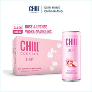 Thùng 24 lon Chill Cocktail Light vị Rose & Lychee Vodka Sparkling 330ml