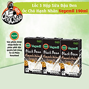 Combo 3 Sữa Hạt Vegemil Đậu Đen Óc chó Hạnh Nhân 190ml