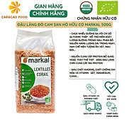 Đậu lăng đỏ cam san hô hữu cơ Markal 500g, Đậu hữu cơ, Thực phẩm