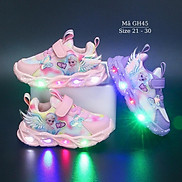 Giày thể thao bé gái có đèn LED phát sáng họa tiết Elsa thiên thần xinh