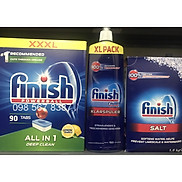 Combo viên rửa bát finish 90 viên + nước làm bóng finish 750ml + muối rửa