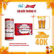 Thùng 24 Lon Bia Budweiser Chính Hãng 330ml lon - Phiên Bản Tết 2024