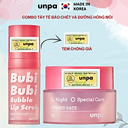 Combo Tẩy Tế Bào Chết Sủi Bọt Môi Unpa Bubi Bubi Bubble Lip Scrub 10ml Và