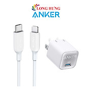 Combo cốc sạc Anker 30W 1Type-C PiQ 3.0 PD + cáp dành cho iP 0.9m