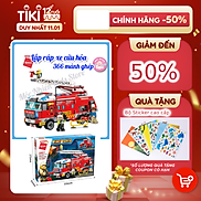 Đồ chơi lego lắp ráp xếp hình Qman 2807 Ô TÔ CỨU HỎA 366 mảnh ghép dành