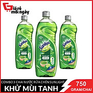 COMBO 3 chai Nước rửa chén Sunlight Trà xanh Chai 750g