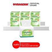 Combo 6 Bao Giấy Đa Năng Vệ Sinh LET-GREEN 10 21cm Tặng Hộp Nhựa Để Bàn