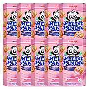 Lốc 10 Bánh Hello Meiji Panda dâu 43gr