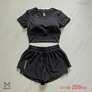 Bộ croptop quần đùi kèm đệm mút Minatex