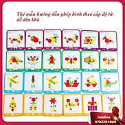 Bộ Xếp Hình Sáng Tạo Pattern Block 155 Chi Tiết Cho Bé Đồ Chơi Gỗ