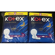 Mỗi Gói Tặng thêm 2 miếng -Combo 2 Gói Băng Vệ Sinh Kotex Siêu Ban Đêm