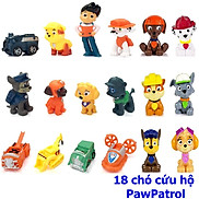 Bộ 18 đồ chơi chó cứu hộ Paw Patrol mô hình nhựa PVC cứng cho bé nhập vai