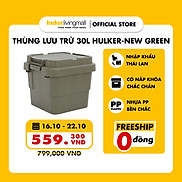 Thùng lưu trữ, hộp đựng đồ đa năng bằng nhựa PP cao cấp 30L HULKER NEW màu