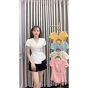 Áo đũi nữ áo kiểu peplum A9, Chất liệu đũi cực mát, mềm mịn