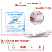 Bịch 10 gói gạc băng vết thương Tanaphar tiệt trùng - Dùng trong phẫu thuật