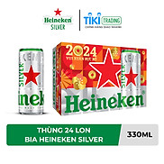 Thùng 24 lon cao Heineken Silver mới 330ml lon