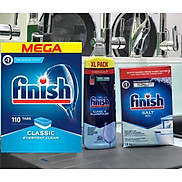 Combo Viên rửa bát Finish Classic 100 viên + Muối Finish 4.0kg + Nước làm