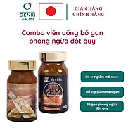 Combo Viên uống Genki Fami phòng ngừa đột quỵ, bổ gan Natto Ichou, Kanzo