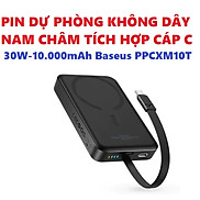 Pin dự phòng không dây nam châm tích hợp cáp type C sạc nhanh PD30W Baseus