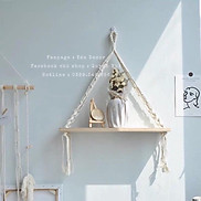 Kệ gỗ treo tường Macrame