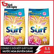COMBO 2 Gói Bột giặt Surf Hương nước hoa Duyên dáng Vàng Gói lớn 5.5kg X2