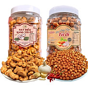 COMBO 2 HŨ 500G HẠT ĐIỀU TỎI ỚT VÀ 500G ĐẬU PHỘNG TỎI ỚT TLP