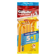 Gói 6 Cây Dao Cạo Râu Cán Vàng Gillette Super Thin