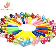 Kèn thổi sinh nhật còi hơi le le lưỡi co dãn cho tiệc birthday party color