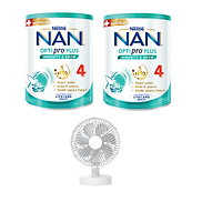 Bộ 2 lon Sữa bột Nestlé NAN OPTIPRO PLUS 4 800g lon với 5HMO Giúp tiêu hóa