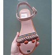 Giày sandal thổ cẩm phong cách rentro quai gài đi biển hình thật