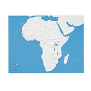 Đồ chơi trẻ em Oreka Montessori Chỉ dẫn ghép hình bản đồ Châu Phi, có nhãn