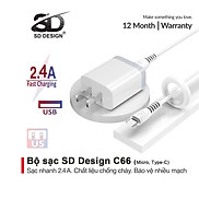 Bộ Củ + cáp sạc SD DESIGN C66 sạc nhanh an toàn cho mọi loại điện thoại