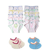 Set 10 quần đóng bỉm, tả vải cotton JOU cho bé  Tặng kèm 2 đôi tất sơ sinh