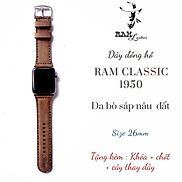 Dây đồng hồ Apple Watch da bò sáp ngựa nâu đất 26mm - RAM Leather