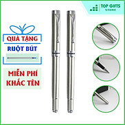 Bút ký khắc tên nắp BẠC PB027 ngòi 0.5mm Quà tặng sinh nhật sếp + Ruột bút