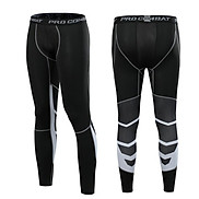 QUẦN GIỮ NHIỆT COMBAT PRO LEGGING PHỐI TRẮNG TẬP GYM NAM DÁNG DÀI MÀU ĐEN